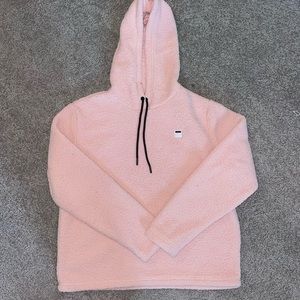 Fila - white oversized Sherpa hoodie